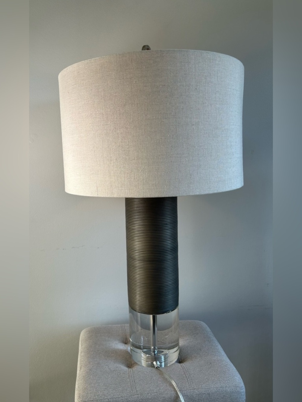 Flow Decor Baby Atlantic Table Lamp Glass Base Beautiful - Pre-owned See Pics - Picture 7 of 16